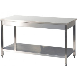 Gemm - table inox avec étagère