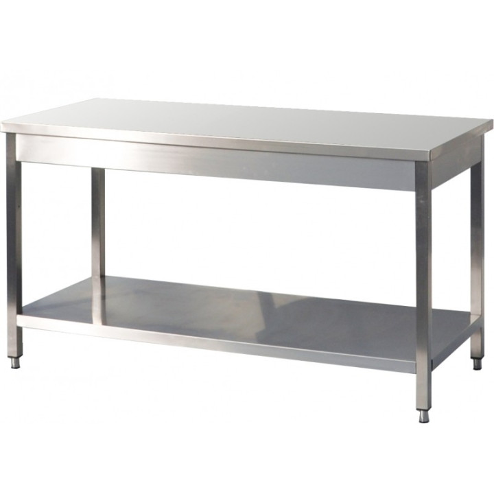 Gemm - table inox avec étagère