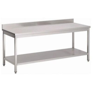 Gemm - table inox avec étagère et etagere