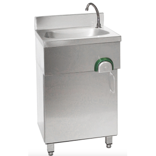 Lave-mains avec commande fémorale + col de cygne + porte battante