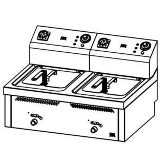 Friteuse électrique à poser - 10L+10L