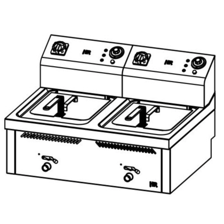 Friteuse électrique à poser - 10L+10L