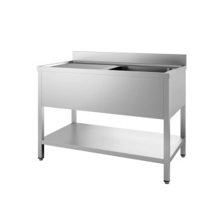 COMBISTEEL - Plonge sur pied ouverte 1 vasque 50x50x30cm - 120x70cm