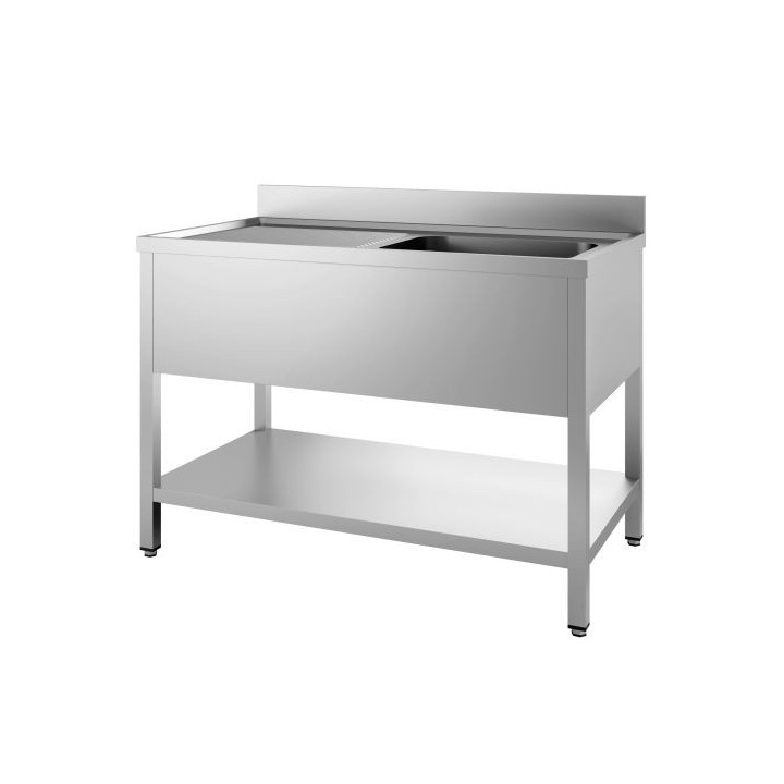 COMBISTEEL - Plonge sur pied ouverte 1 vasque 50x50x30cm - 120x70cm