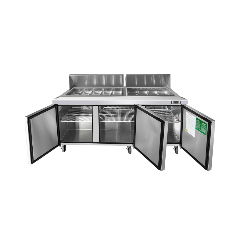 ATOSA - Saladette 18 bacs - 3 portes - Monophasé | Pizza Boutique