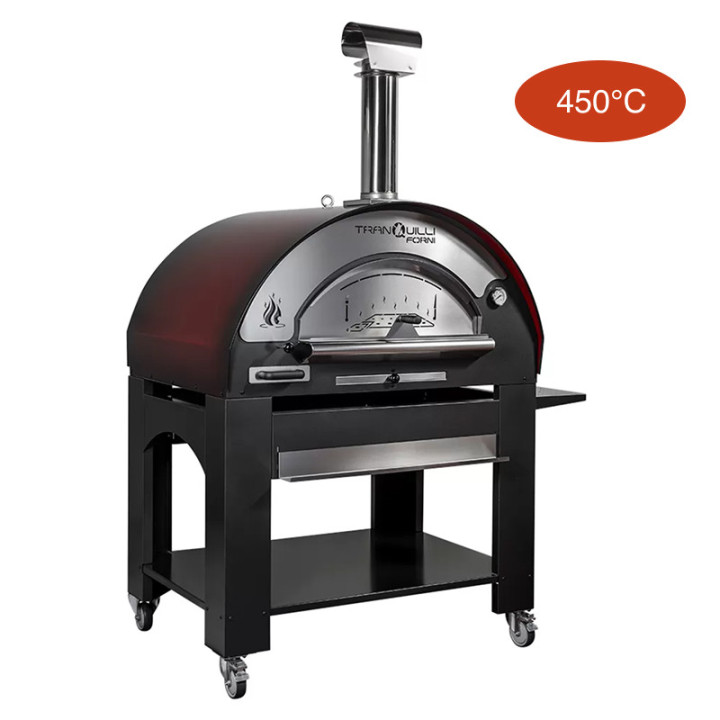 Four à bois ARDE MAXI Noir rouge ombré