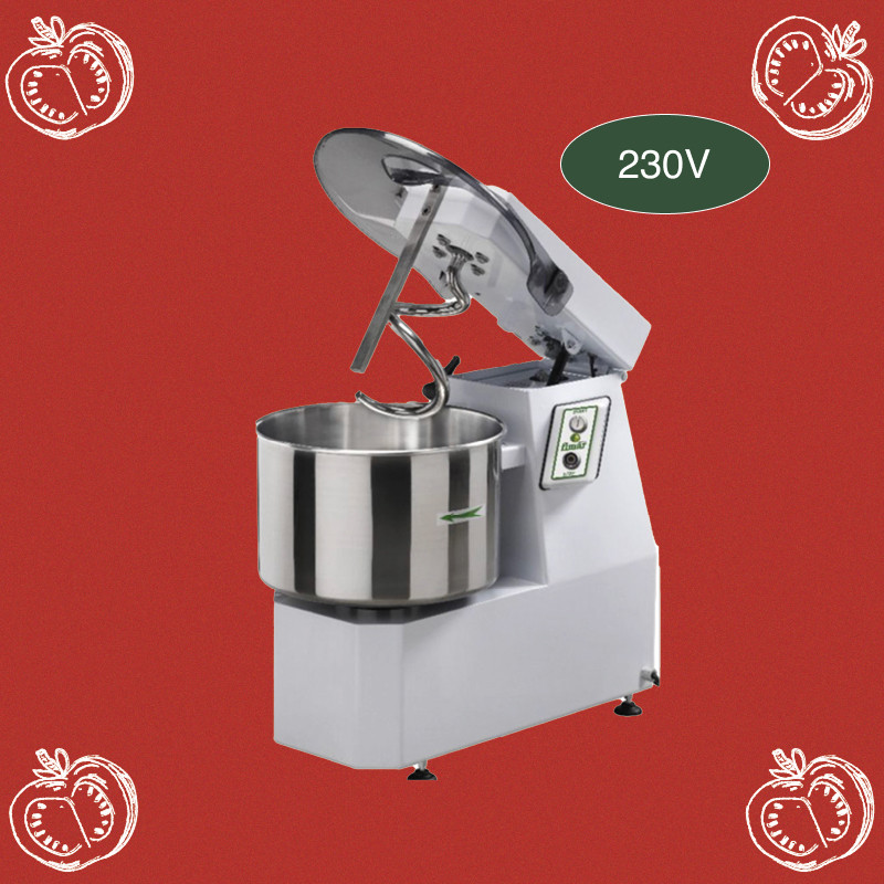 Pétrin à spirale avec tête relevable + cuve fixe - 38kg Pétrin à spirale avec tête relevable + cuve fixe - 38kg