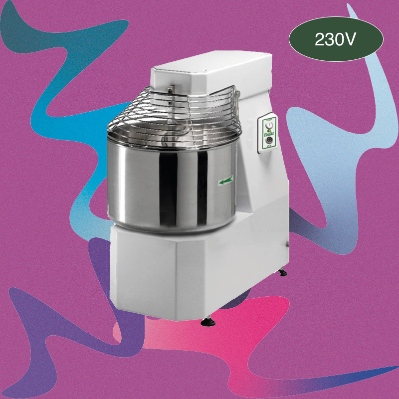 Pétrin à spirale avec tête relevable + cuve fixe - 50kg