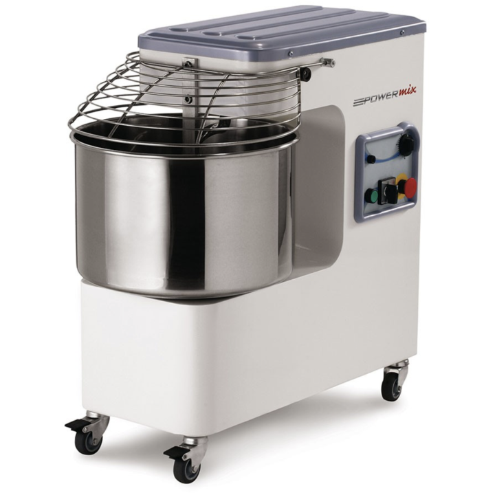 MECNOSUD - Pétrin à spirale 32kg - Tête et cuve fixes - Variateur de vitesse - Monophasé
