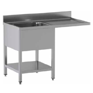 Gemm - table inox avec étagère