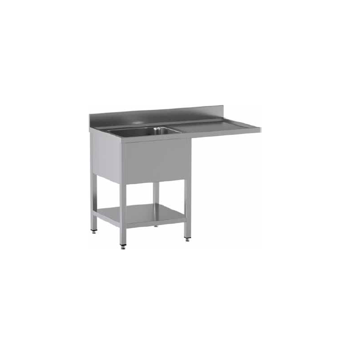 Gemm - table inox avec étagère