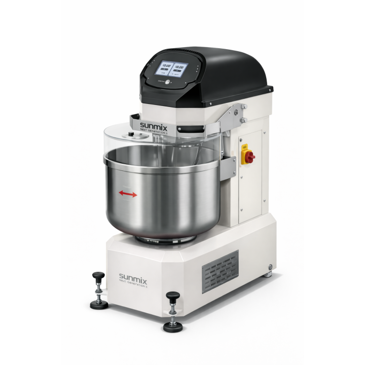 SUNMIX - Pétrin 40kg (55l) - Monophasé - 2 Vitesses + Tête fixe | Pizza Boutique