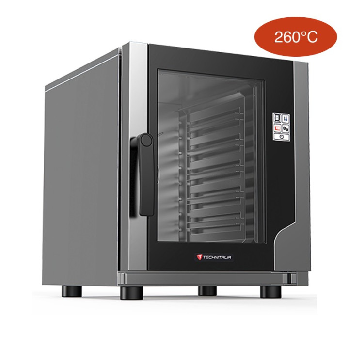 Four Mixte à Vapeur 5 Niveaux GN2/3 CMD Tactile Ouverture Latérale Gamme Space Line Avec Humidificateur Régulé