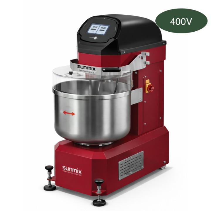 SUNMIX - Pétrin 40kg (55l) - Monophasé - 2 Vitesses + Tête fixe | Pizza Boutique